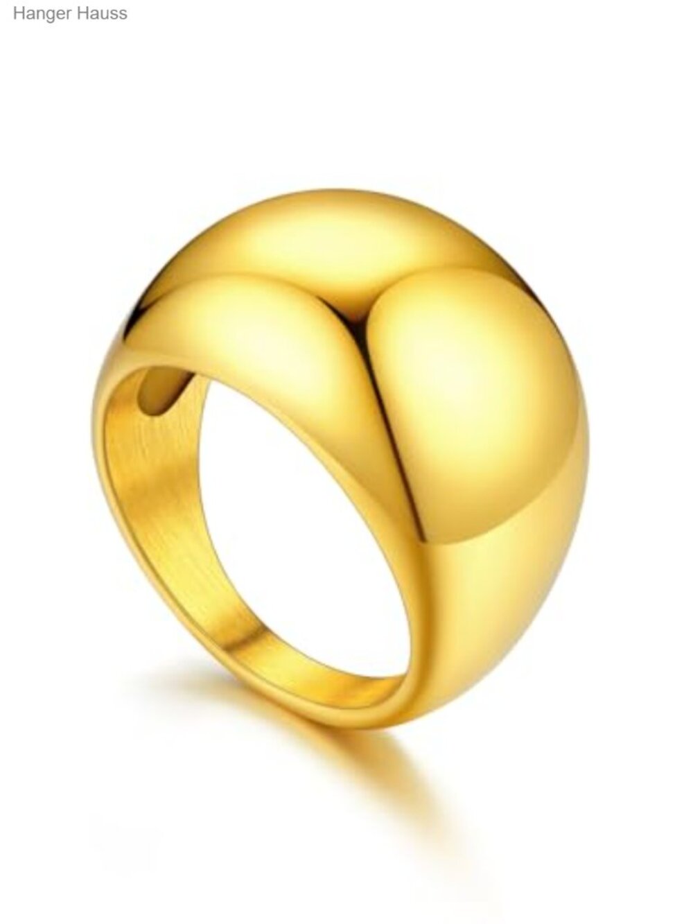 U7 Chunky Dome Ring 18K Gold Plated Stainless Steel Stackable Statement Jewelry